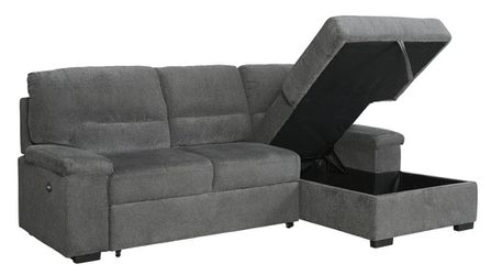 Yantis Gray Sleeper Sectional with Storage Thumbnail