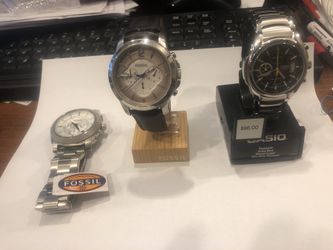 All new .Fossil metal band 65. Fossil leather band 35. Casio 45 Sale or trade.