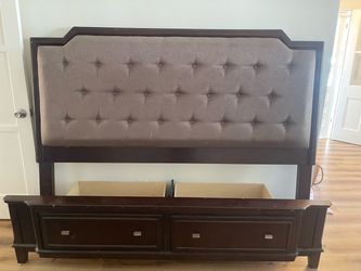 California King Solid Wood Bed Frame – $175 OBO