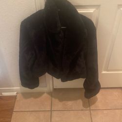 Forever 21 Fluffy Black Coat