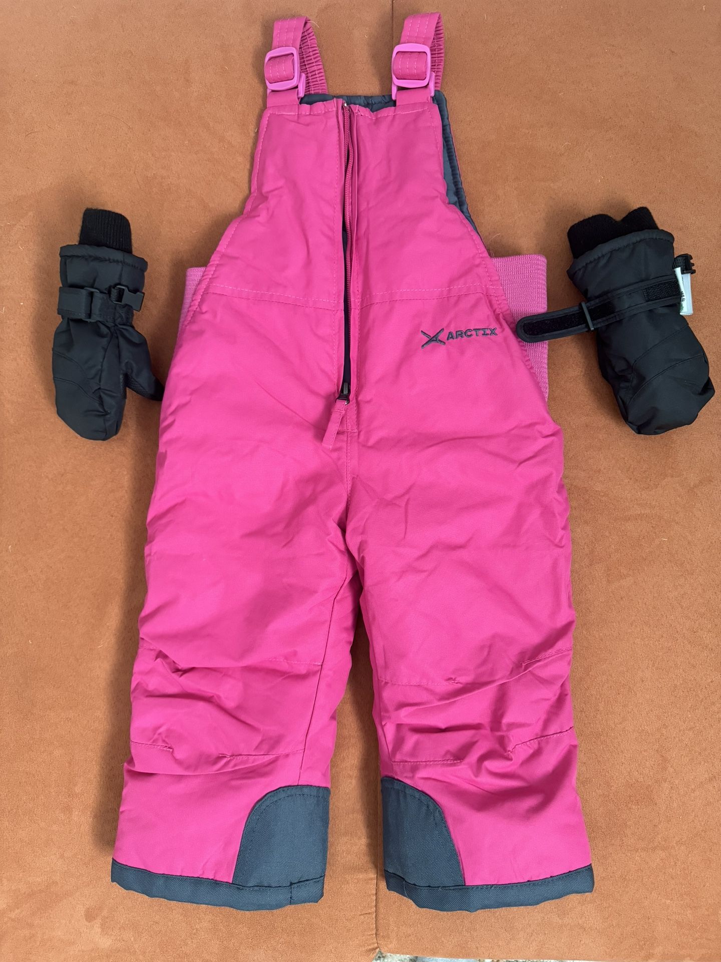 Toddler Snow Bib With Mittens 2T