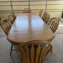 Beautiful Big Dining  Table With 9 Chairs!
