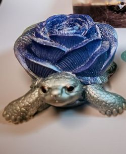 Turtle Figurine with Rose Shell