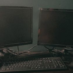 2 Viewsonic Monitors, Key Board, Mouse 