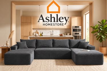 134" Plush Cloud U-Shape Modular Sectional Sofa with Chaise, Side Pockets, and No Assembly Required - Grey
