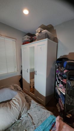 White IKEA 3 DOOR CLOSET