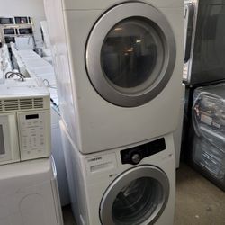 Samsung Front Load Washer and stackable Gas Dryer Set