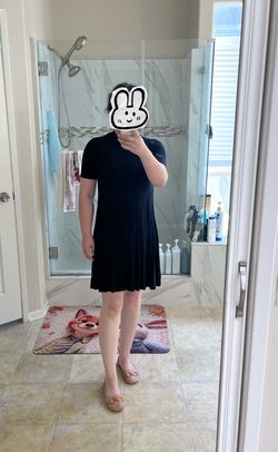 American Eagle Size S Black Mock Neck Dress with Back Cutout