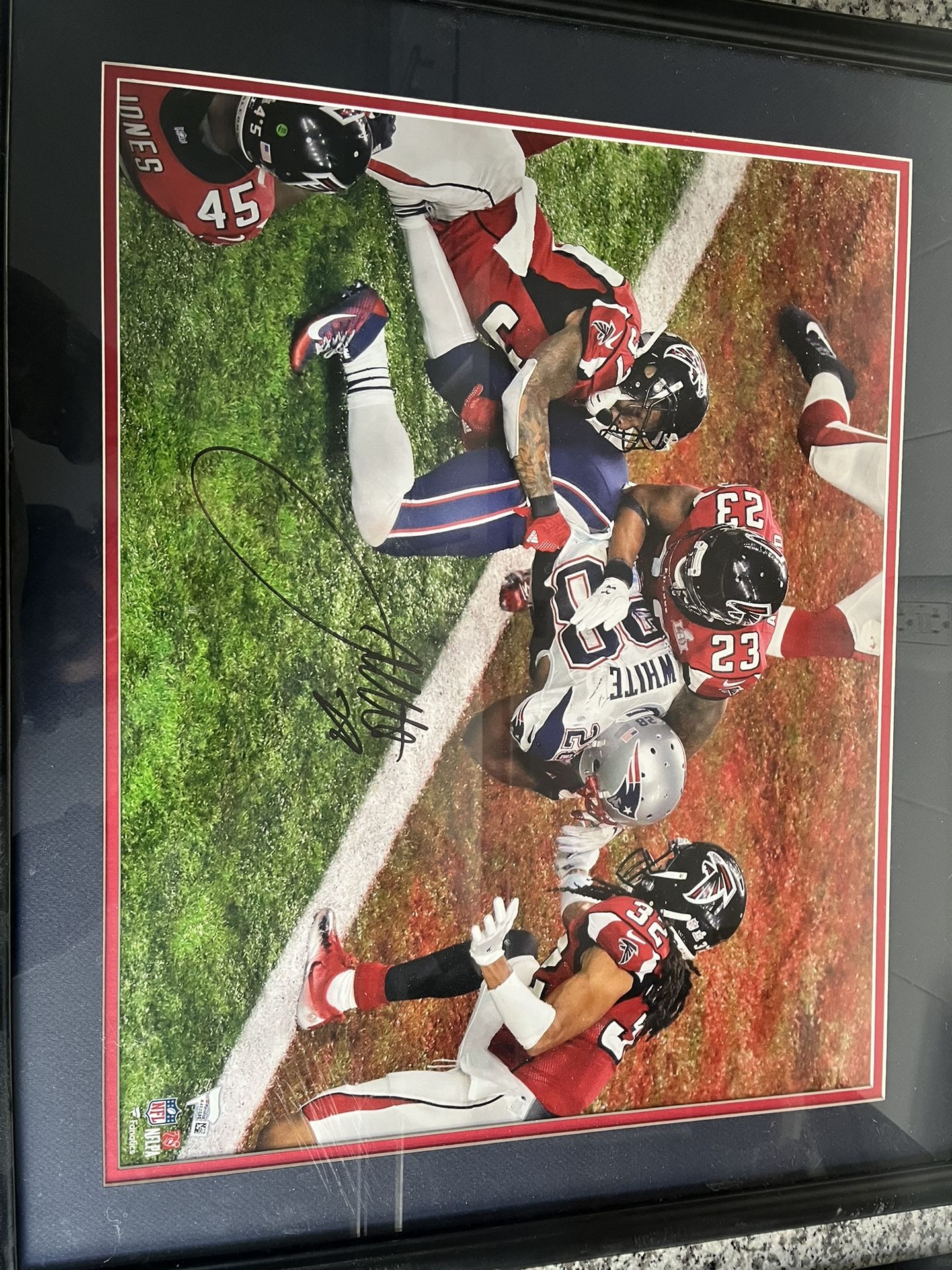 James White Signed Super Bowl Poster