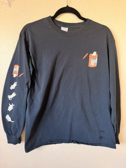 RipNDip faded Black and orange long sleeve crew neck shirt with cat design