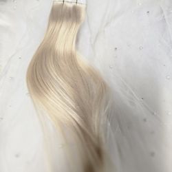 20" Human Hair Blonde Weft Tape In Halo New  Hair Extensions  Blonde 613