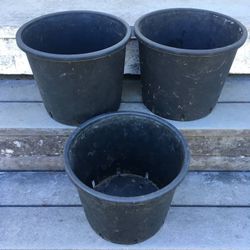 Lot of 3 Heavy Duty Garden Flower Tree Nursery Landscaping Pots