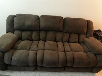 Brown Microfiber Reclining Sofa