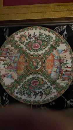 Antique Chinese Rose Medallion Porcelain Plate