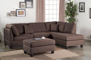 3 Piece Sectional Sofa With Ottoman f7608