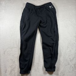 Nike Air Fleece Sweatpants Men’s M Black Baggy Joggers Spellout Skater Y2K #3594