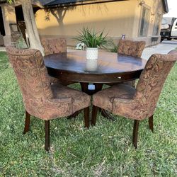 Nice Round Solid Table and Chairs