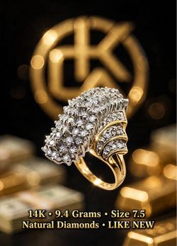 14k NATURAL DIAMONDS RING