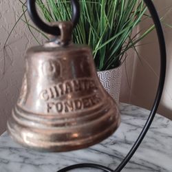 $25 Antique 1878 Swiss Saicnelegier Brass Cow Bell Chiantel Fondeur. Fantastic Condition 3 1/2" Tall