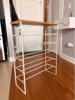 Wood Top 5-Tier Shoe Rack