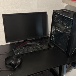 PC Plus Monitor Plus Mouse And Keyboard Plus Headphones