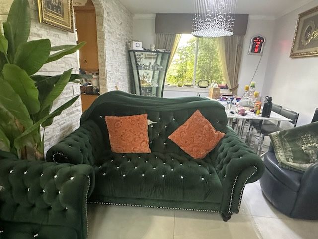 Green sofa couch
