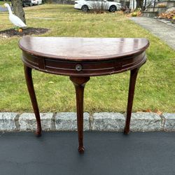 Wood Console Table With Pull Out Drawer- Needs Refinishing - 29" wide x 14" deep x 27.5" high