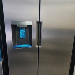 MIDEA SIDE BY SIDE STAINLESS STEEL REFRIGERATOR 