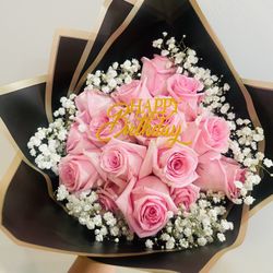 Valentines Or Mothers Day Happy Birthday Rose Bouquet