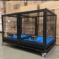 Brand New 43” Stackable Heavy Duty Dog Kennel With Dura Floors 