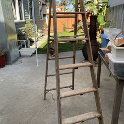 Wood Ladder Vintage Antique