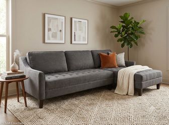 Charcoal Grey Sectional ( Delivery Available!)