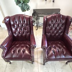 Pair of Traditional Oxblood Executive Chairs