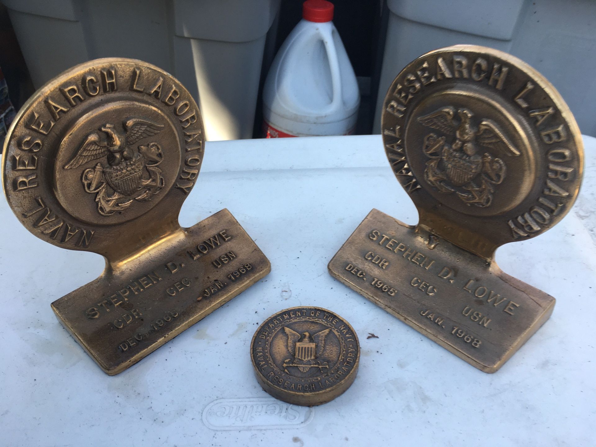 Vintage solid brass navy bookends very heavy only $30