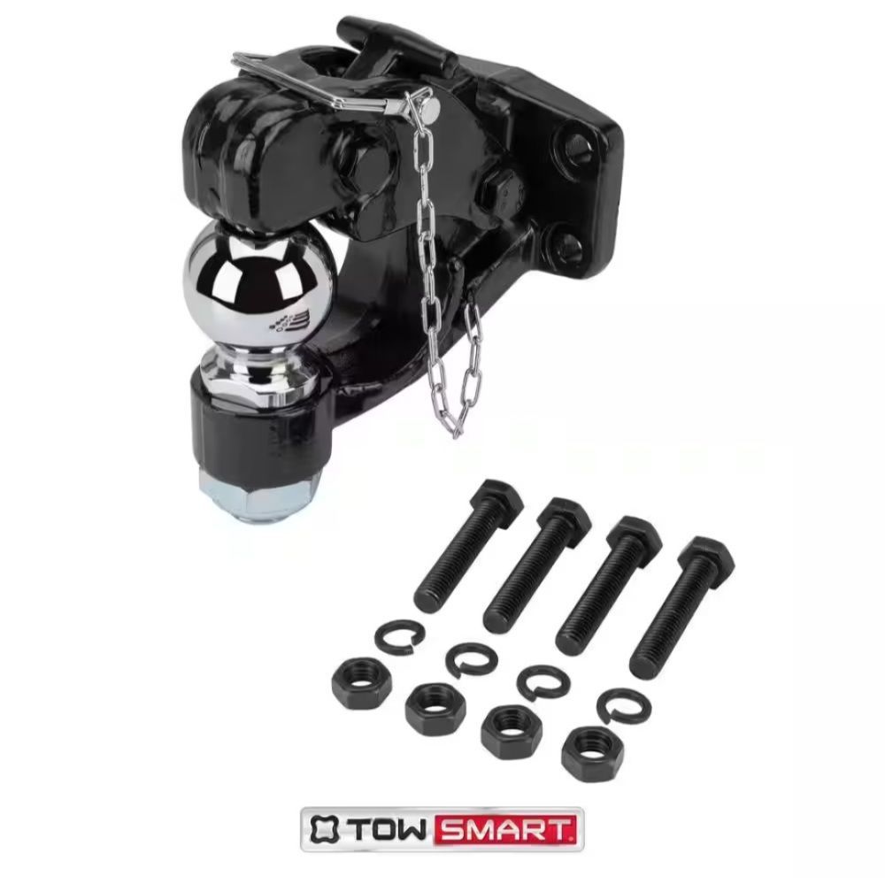 TowSmart Pintle Hook With 2-5/16in. Hitch Ball, Bolt-on, 16,000