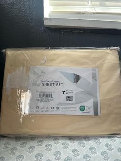 Bamboo-Derived Bed Sheet Set, Cream Full