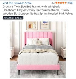 New Twin sized bed in pink. Includes Mattress that is in new condition. $180 for both