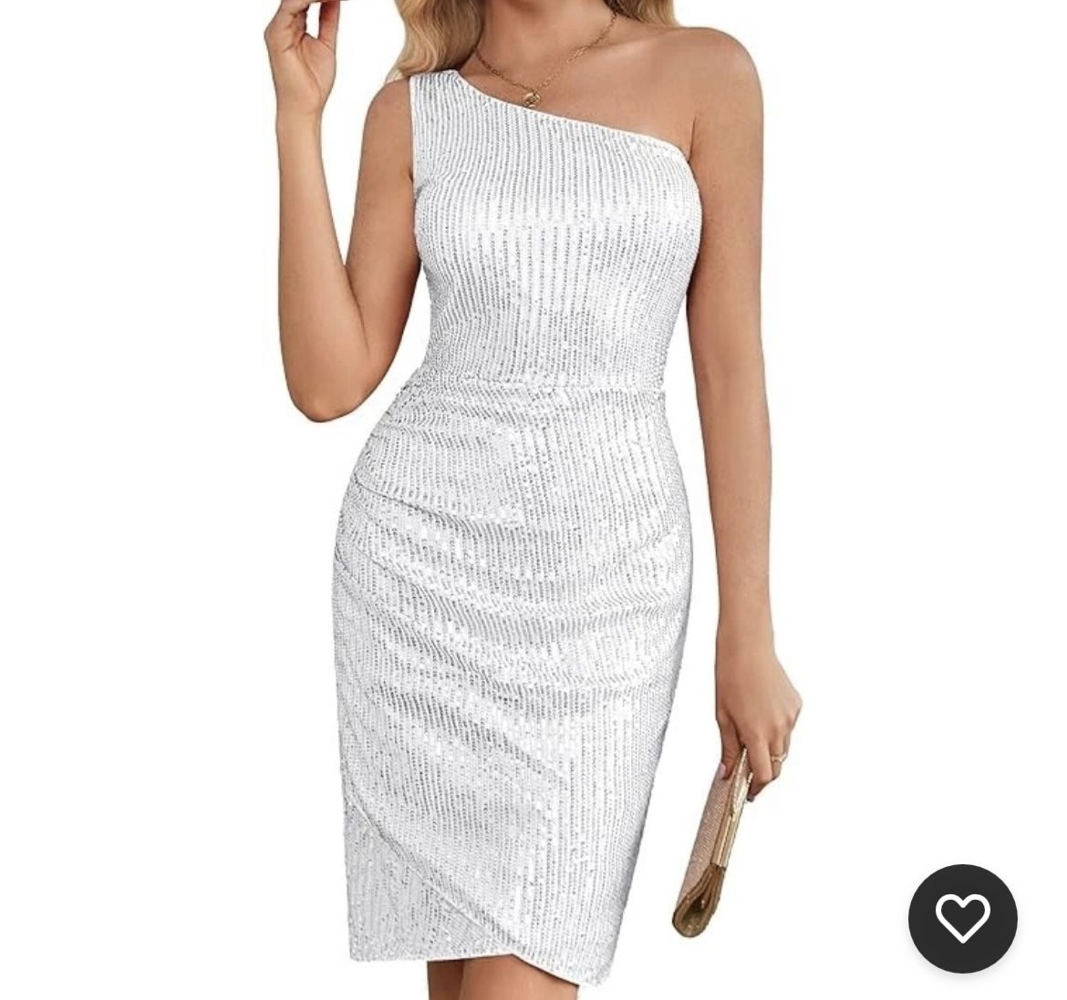 Grace Karin Sequin One shoulder Dress Medium