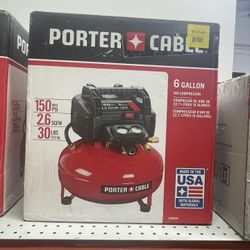 Porter Cable Pancake Air Compressor, 6 Gallon Tank Capacity