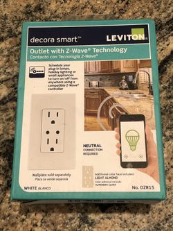Leviton Decora DZR15 Outlet Z-Wave 15 Amp Automated White, WiFi technology