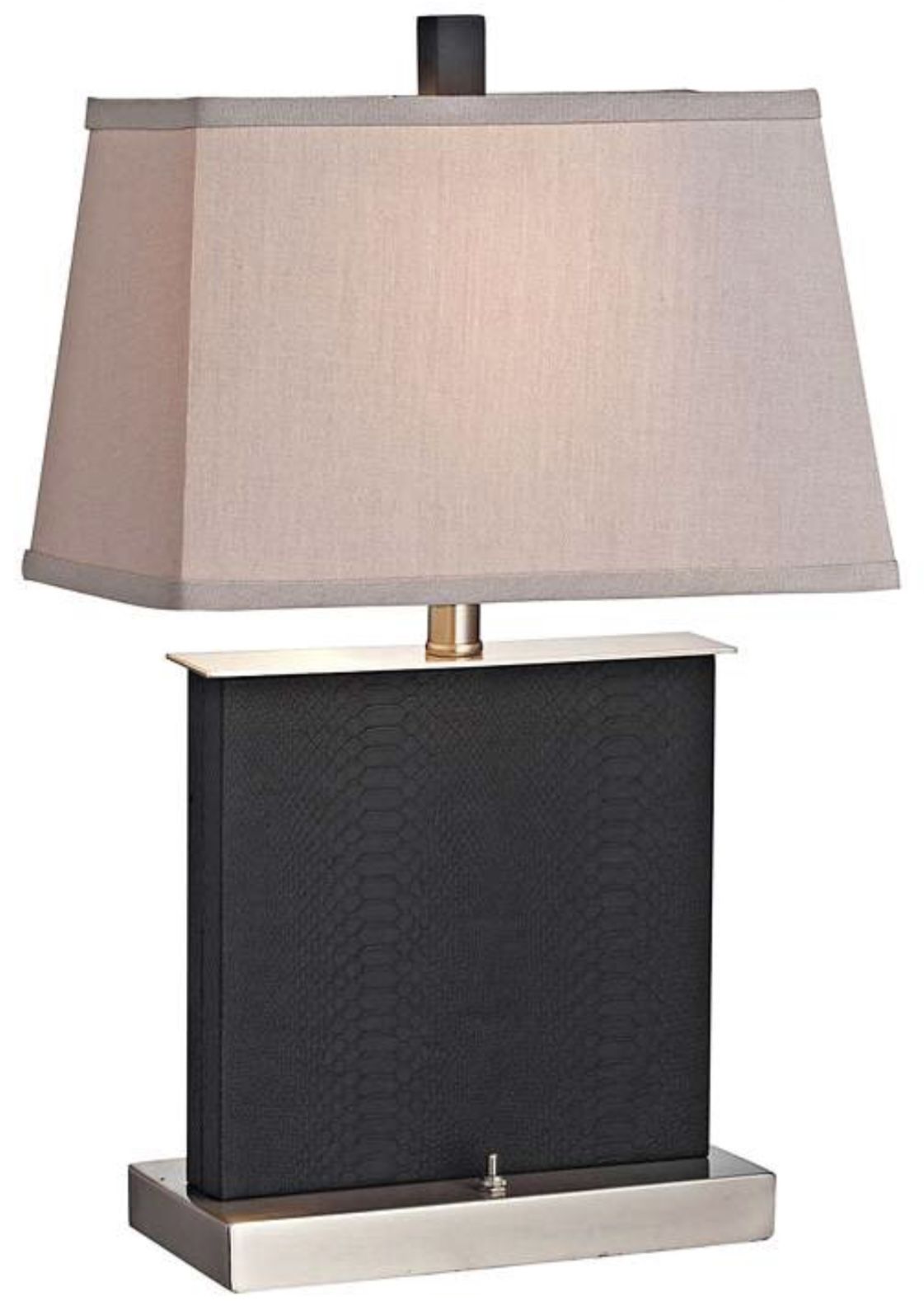 Beautiful Dale Tiffany Crean Black Faux Leather Square Table Lamp 