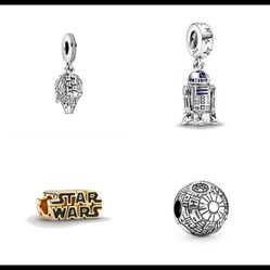 Lot Of 4 Star Wars Pandora Charms