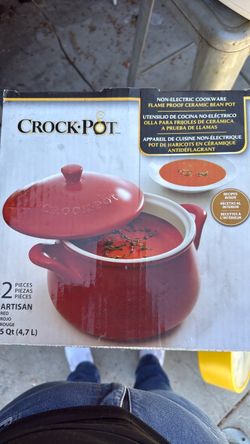 Crock-Pot Artisan 5-Qt Ceramic Bean Pot – Red