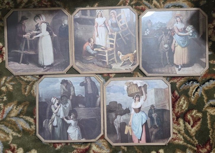 London,Paris 1800's DECORATIVE Plates Vintage