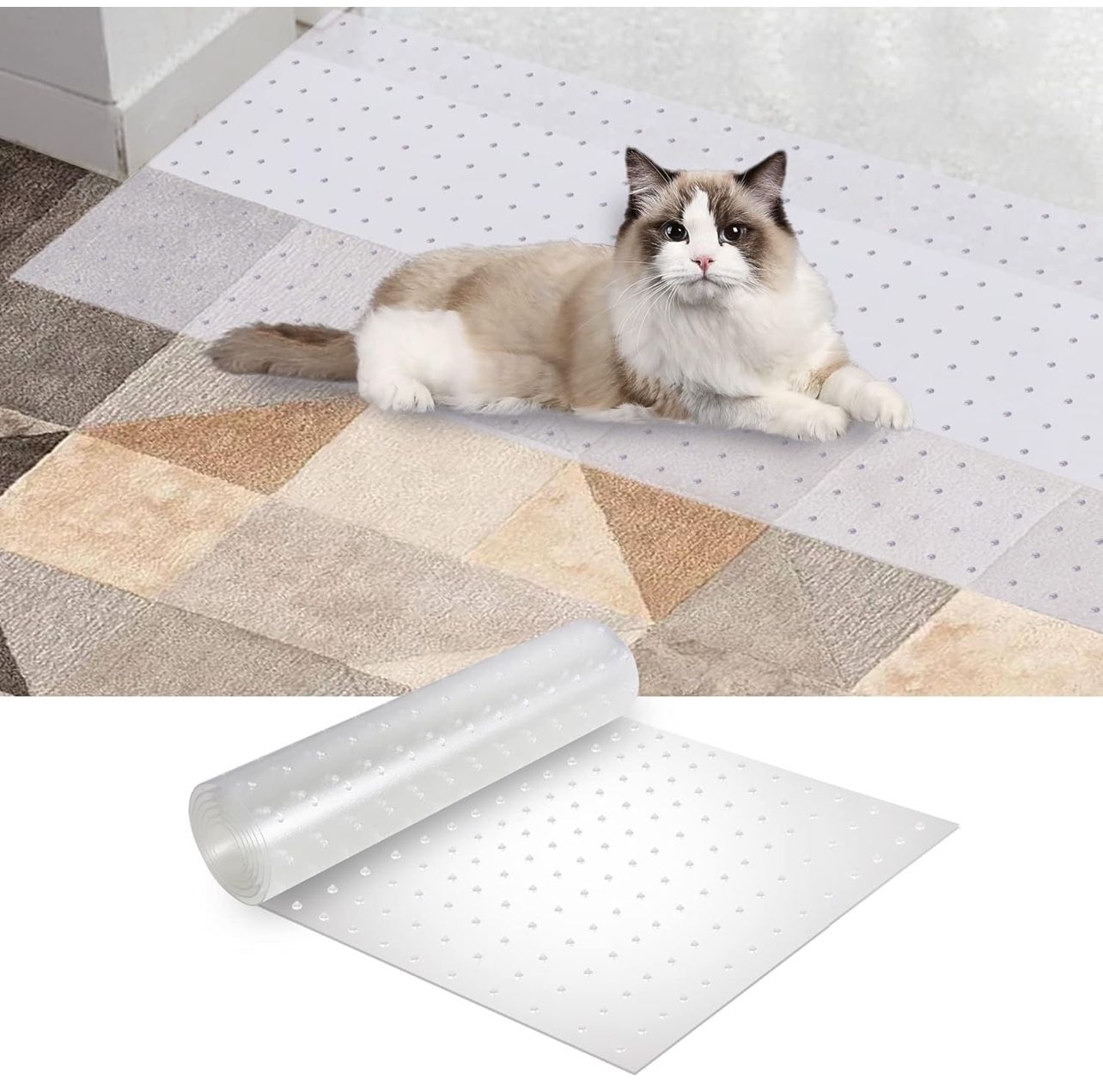 3.6 Feet Cat Carpet Protector, Non-Slip Carpet Protector for Pets, Carpet Scratch Stopper from Scratching Carpet at Doorway