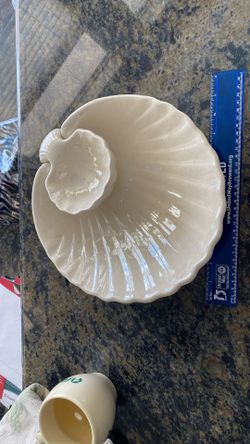 Chip Dip Opalescent Pottery Glass Serving Dish Christmas Thanksgiving 