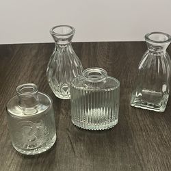 Glass Bud Vases Set Of 4
