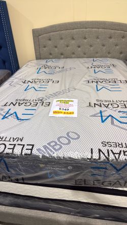 Queen Mattress, double sided with metal bedframe