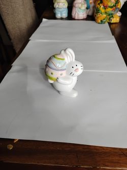 Ceramic Easter bunny figurine