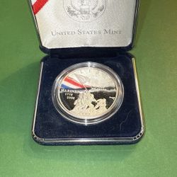 Commemorative United States marine corps 230th anniversary silver dollar